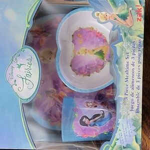 RARE NEW  Disney Tinkerbell Fairies 3 Piece Mealtime Set - Nice X Mas Gift